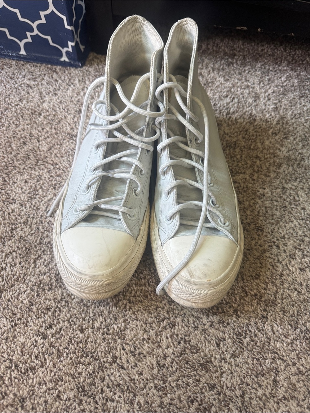 Light Blue Canvas High-Top Lace-Up Converse-Women's